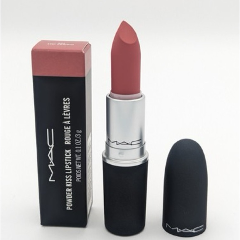 MAC Cosmetics Powder Kiss Lipstick in Stay Curious - Rosy Nude - FULL SIZE - NEW